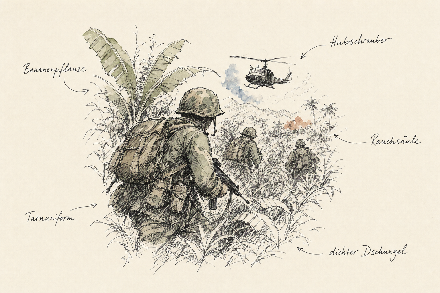 Eine Karte von Vietnam mit den wichtigsten Schlachtfeldern während des Vietnamkriegs.